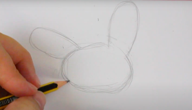 Tête lapin à dessiner
