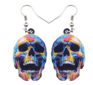 boucle d oreilles halloween tetes de mort