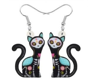 boucle d oreille halloween chat
