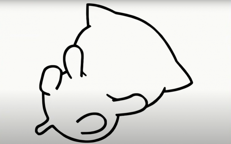 tutoriel dessin chat mignon étape 2