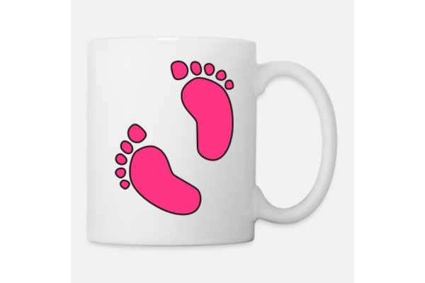 mug personnalisé avec empreinte de pied bebe