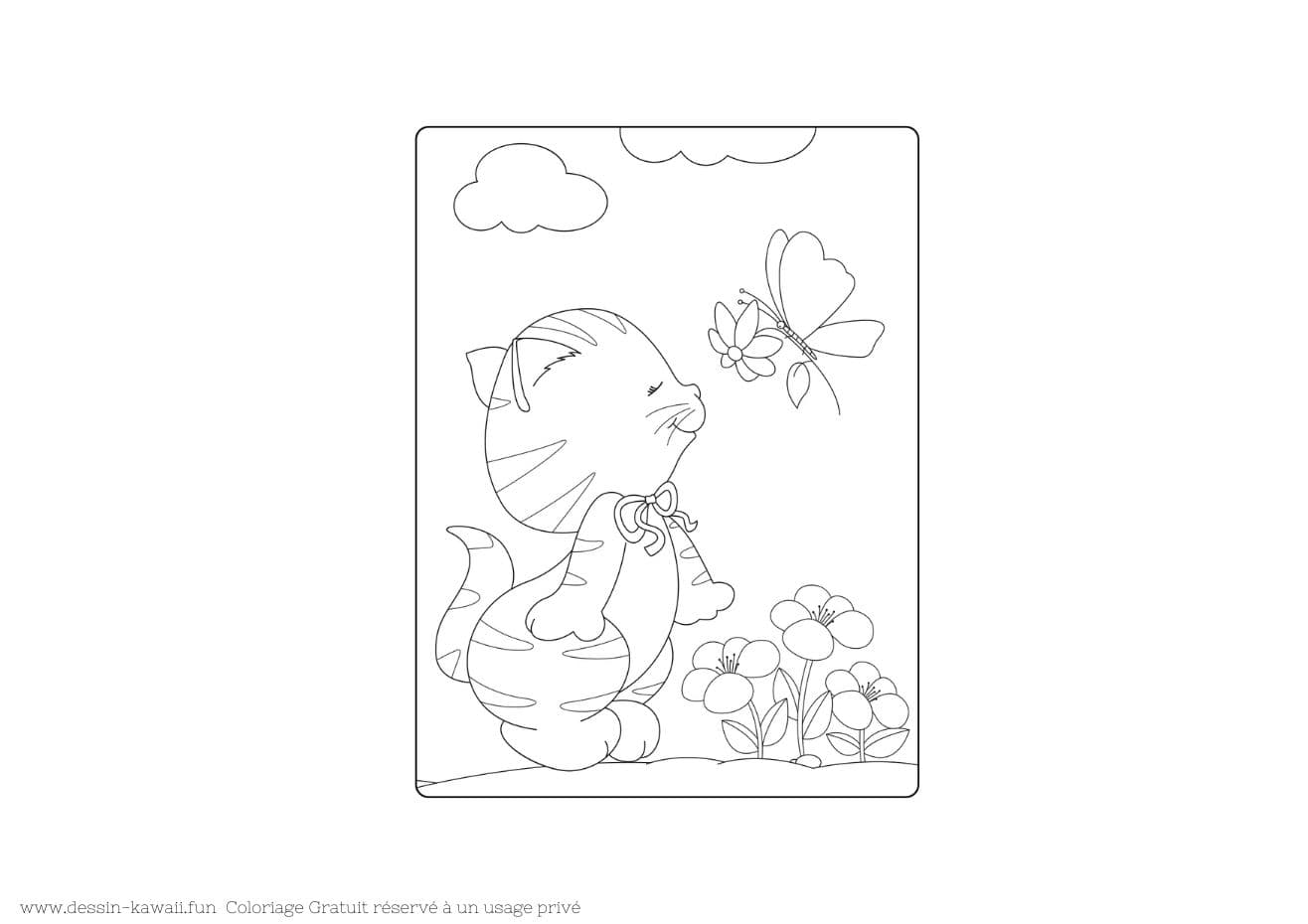 coloriage chat à imprimer