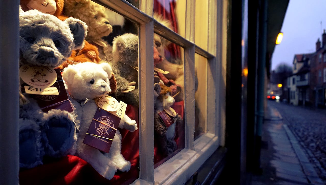 peluches vitrine