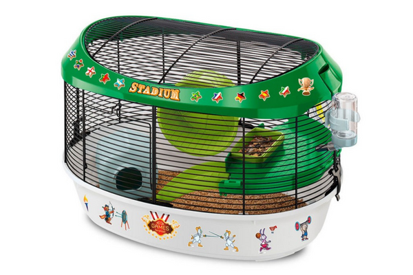 cage de transport pour hamster aménagée