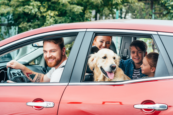 famille dans une voiture